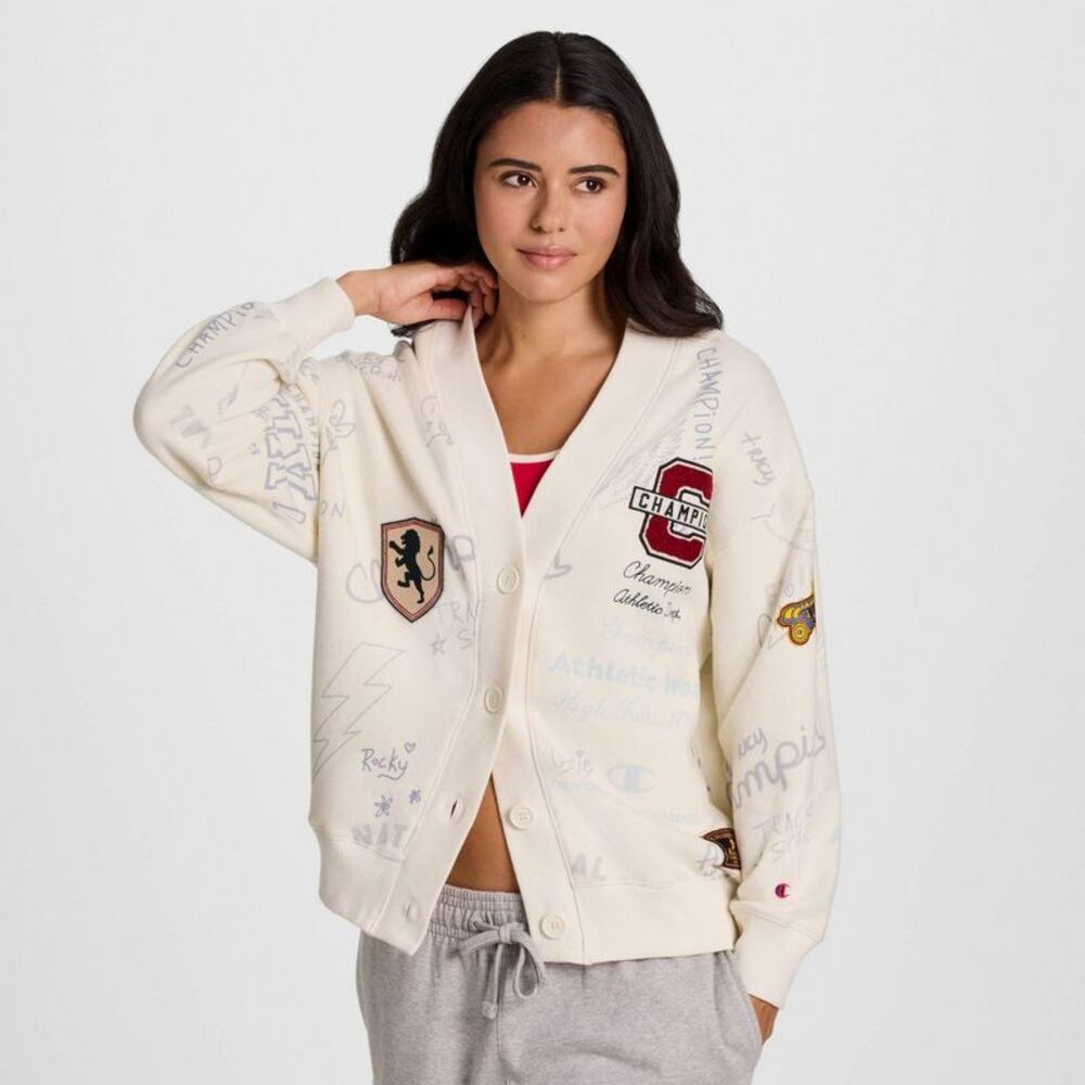 Champion Women's Fleece Cardigan - Cream XS